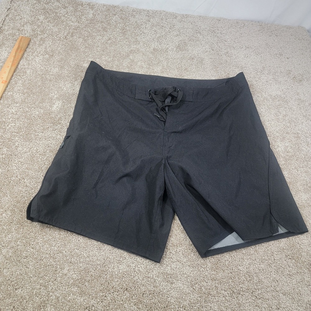 Wave Zone Swim Trunks Board Shorts Black‎ Lace Up Closure Size 40